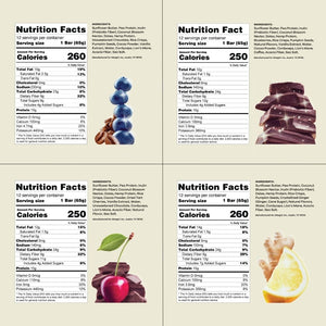 Attagirl protein bars variety pack nutrition panels