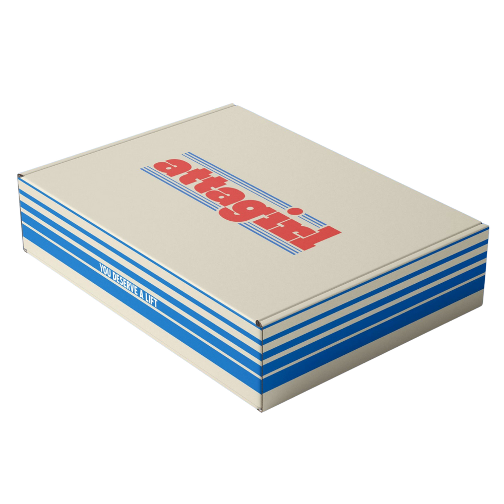 Attagirl variety pack shipper box with assorted protein bars – plant-based, nut-free, high protein