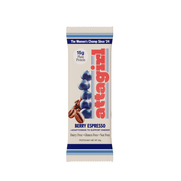 Attagirl berry espresso protein bar wrapper – adaptogenic energy and performance support