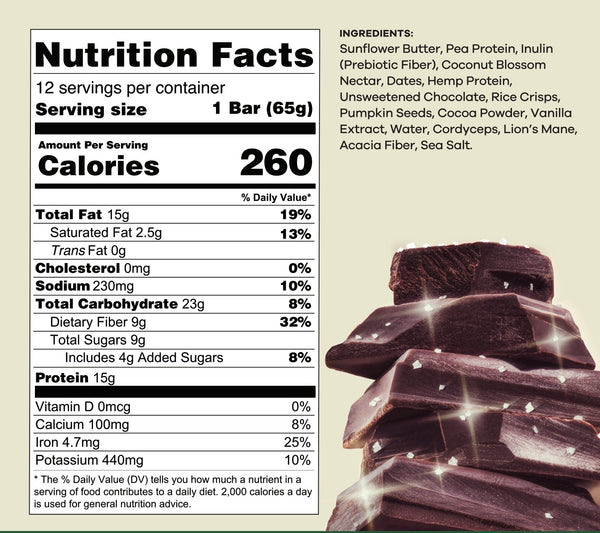 Chocolate Sea Salt Protein Bar (9 Bars) | Deep Cocoa + Hint of Salt