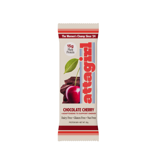 Attagirl chocolate cherry protein bar wrapper – no dairy, 15g plant protein