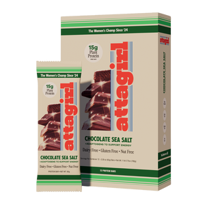 Attagirl chocolate sea salt protein bar 12-pack – high protein, plant-based nutrition for women