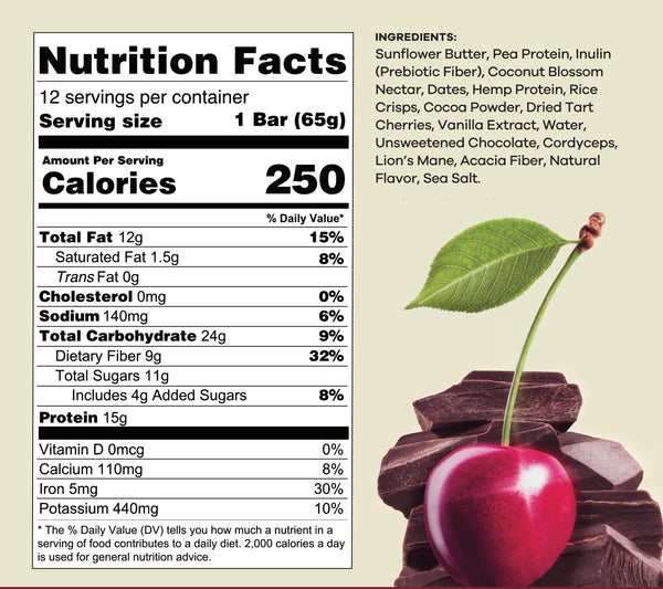 Chocolate Cherry Protein Bar (9 Bars) | Rich Chocolate + Tart Cherry