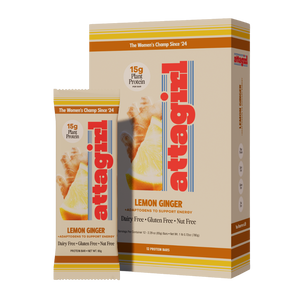 Lemon ginger protein bar pack 12-bars – Attagirl plant protein bars with adaptogens