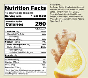 Lemon Ginger Protein Bar (9 Bars) | Vibrant Citrus + Sweet Spice